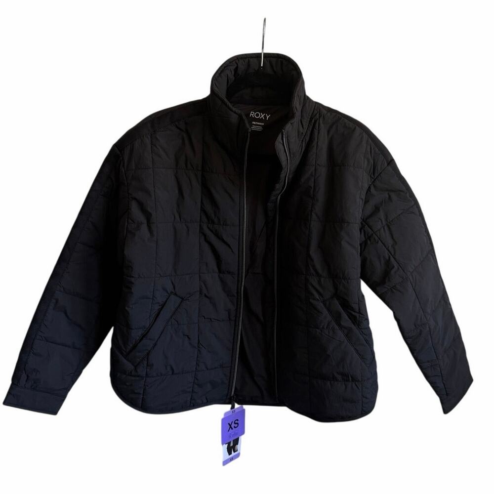 Roxy Women’s Quilted Puffer Jacket Black XS Lightweight Zip NWT